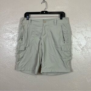 Columbia Womens 8 High Rise Flat‎ Front Outdoor Cargo Shorts Tan